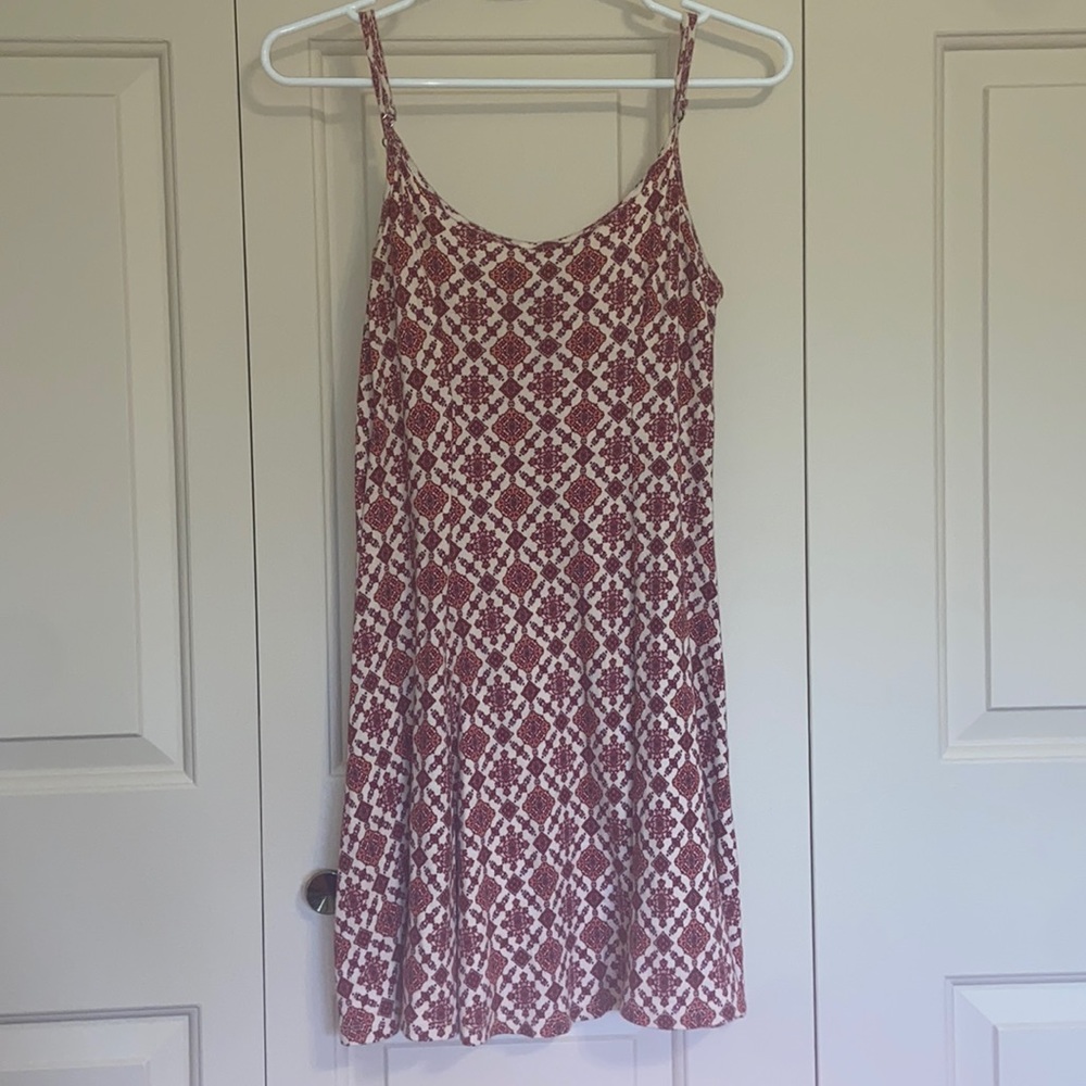 Forever 21 Red and White Tribal Print Dress